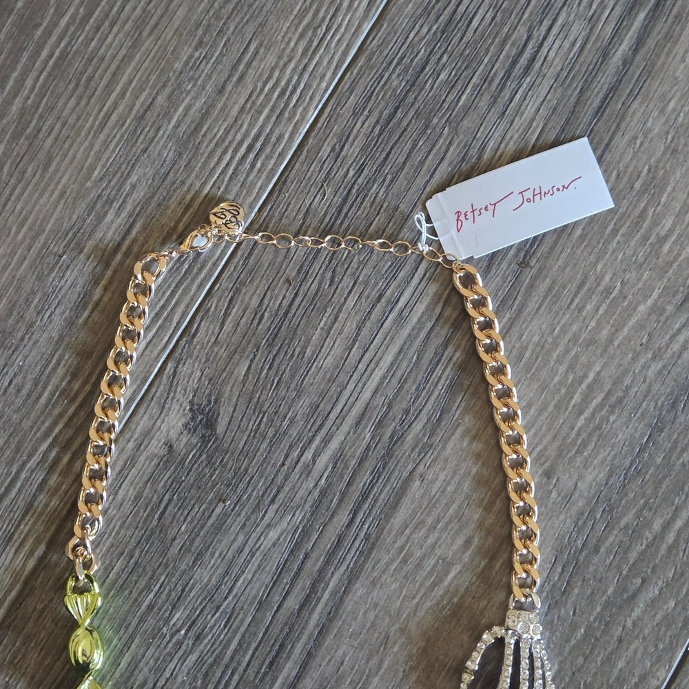 Betsey Johnson Halloween Charm Link Necklace Spooky Kitsch Pumpkin Spider Witch - Picture 5 of 6